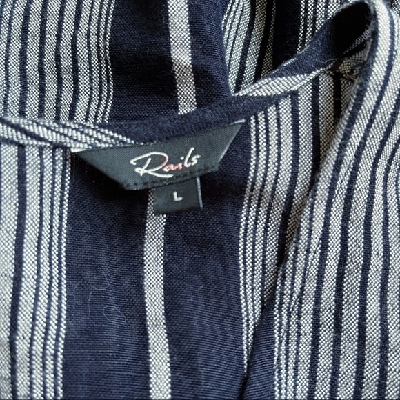 RAILS Striped Angela Wide Leg Jumpsuit in Navy Stripe Size Large - Picture 15 of 16